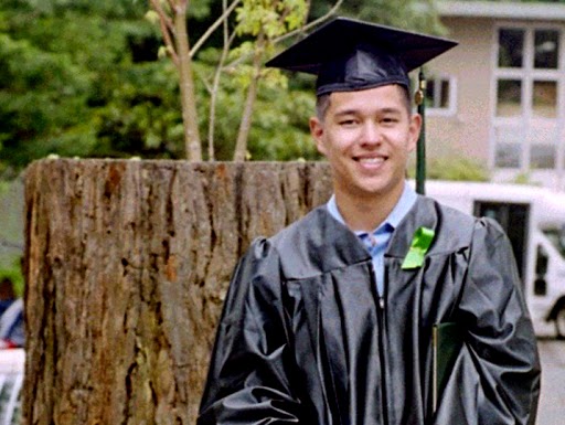Braden Hogan in his cap and gown at his HSU graduation.