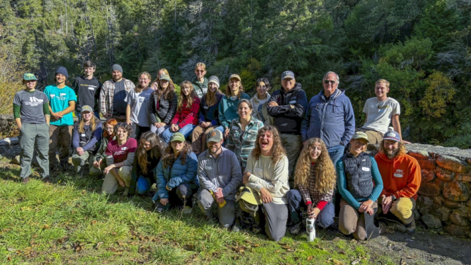 group photo of smiling Natural Resources Club students.
