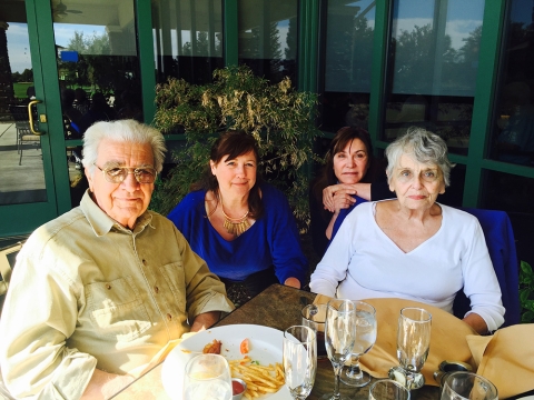 A photo of the Welsh family. From left to right: James F. Welsh, Suzanne Welsh Kathleen Welsh, Maureen Welsh.