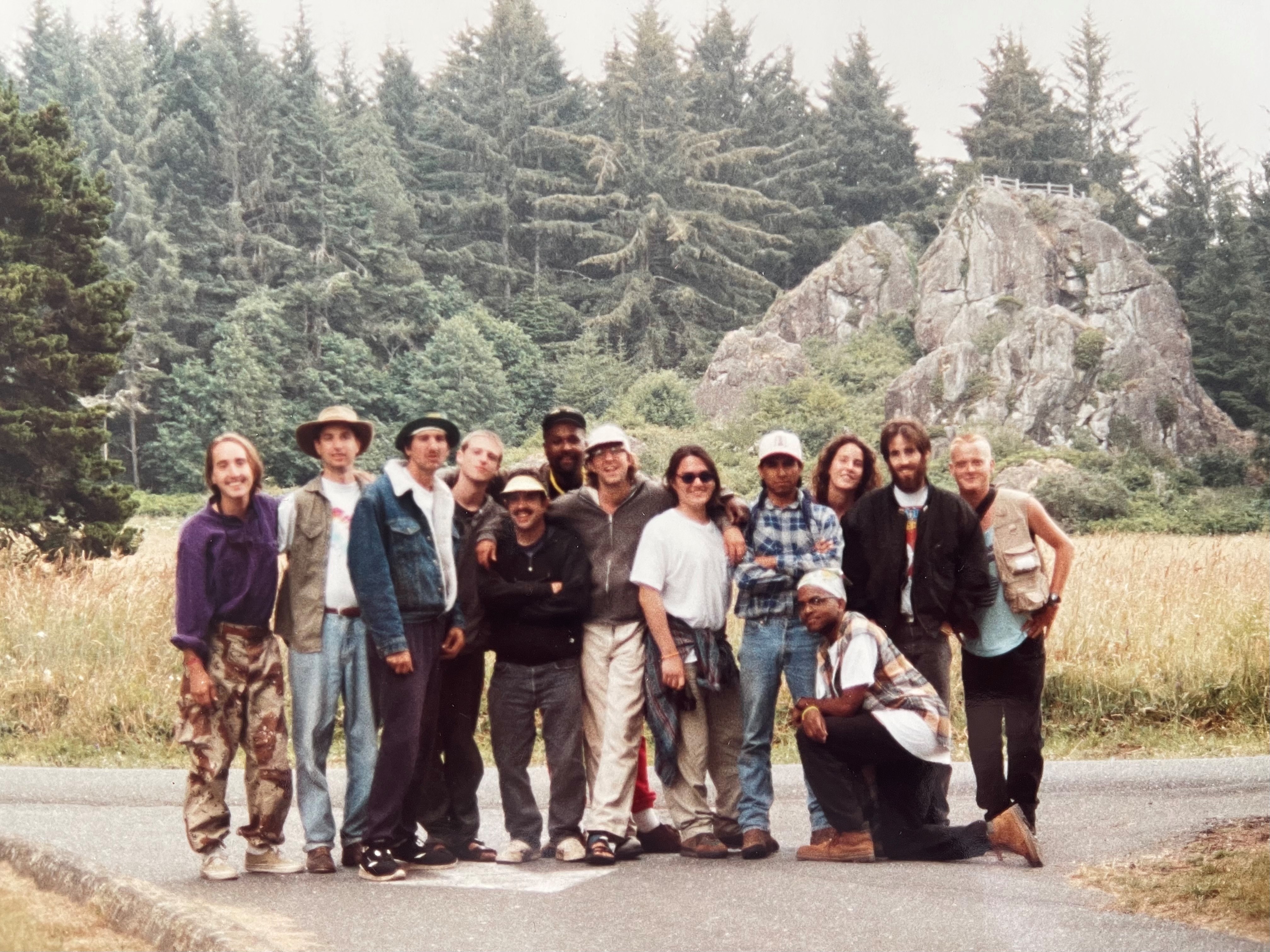 Terry L. Stogdell with friends in a wilderness area